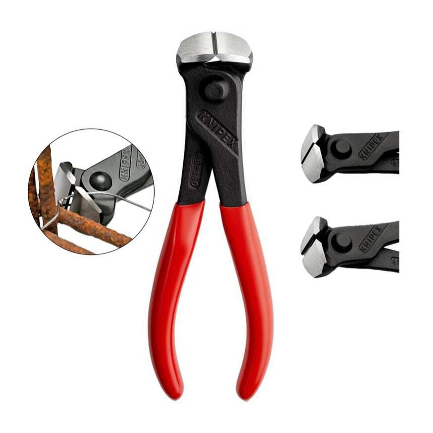 Čelní štípací kleště 160 mm KNIPEX 68 01 160 - leštěná hlava, plastové návleky 68 01 160