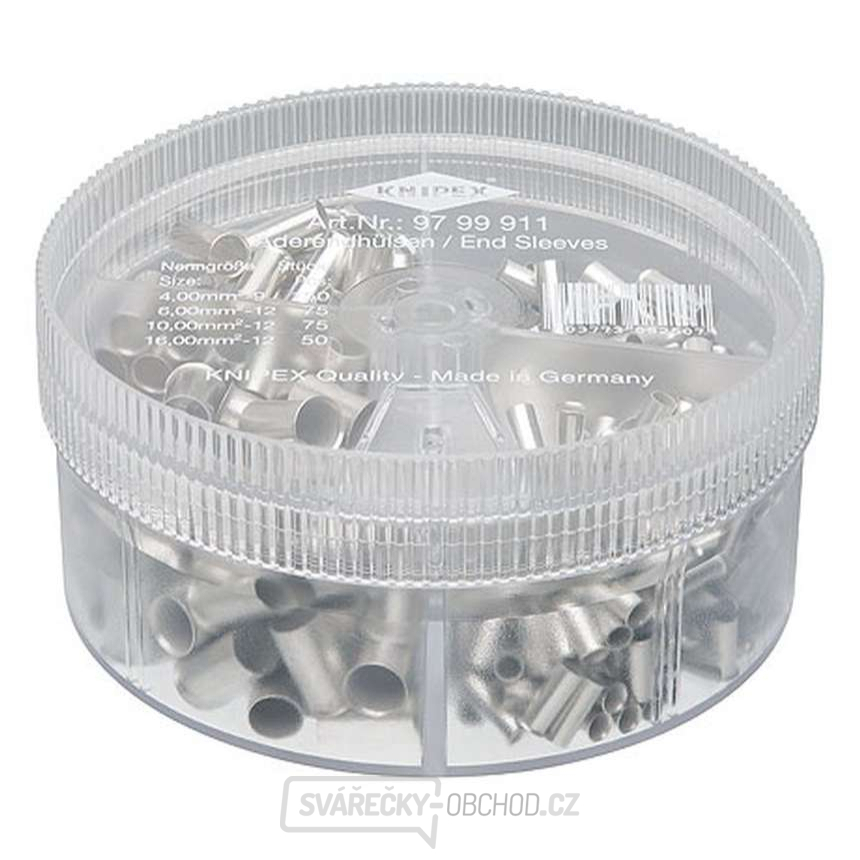 Box s neizolovanými koncovými dutinkami Knipex 97 99 911 (350 ks) Box s neizolovanými koncovými dutinkami Knipex 97 99 911 (350 ks) gallery main image