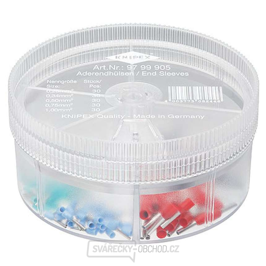 Box s izolovanými koncovými dutinkami Knipex 97 99 905 (120 ks) Box s izolovanými koncovými dutinkami Knipex 97 99 905 (120 ks) gallery main image