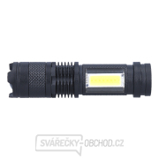 Solight LED nabíjecí kapesní svítilna se zoomem, 100lm + 70lm, Li-Ion, USB, černá náhled