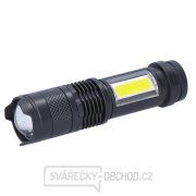 Solight LED nabíjecí kapesní svítilna se zoomem, 100lm + 70lm, Li-Ion, USB, černá gallery main image