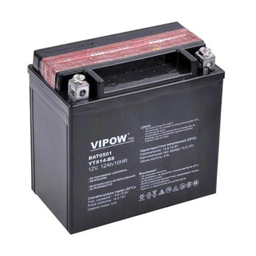 Baterie motocyklová 12V 12Ah VIPOW 04250119