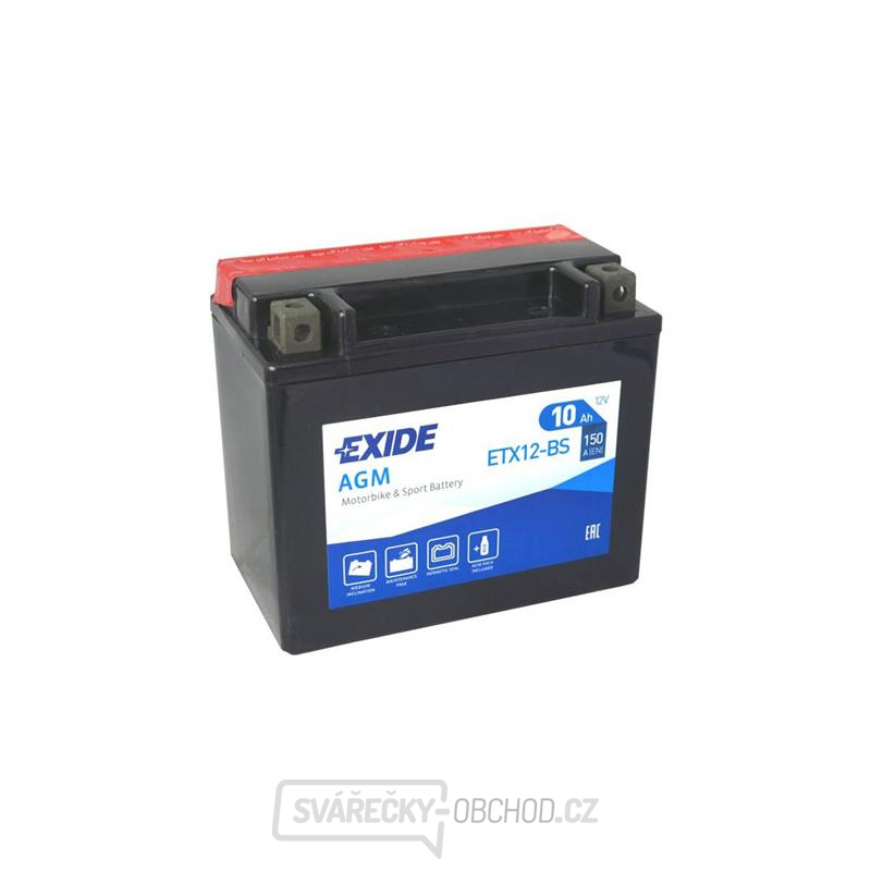 Baterie motocyklová 12V/10Ah EXIDE ETX12-BS