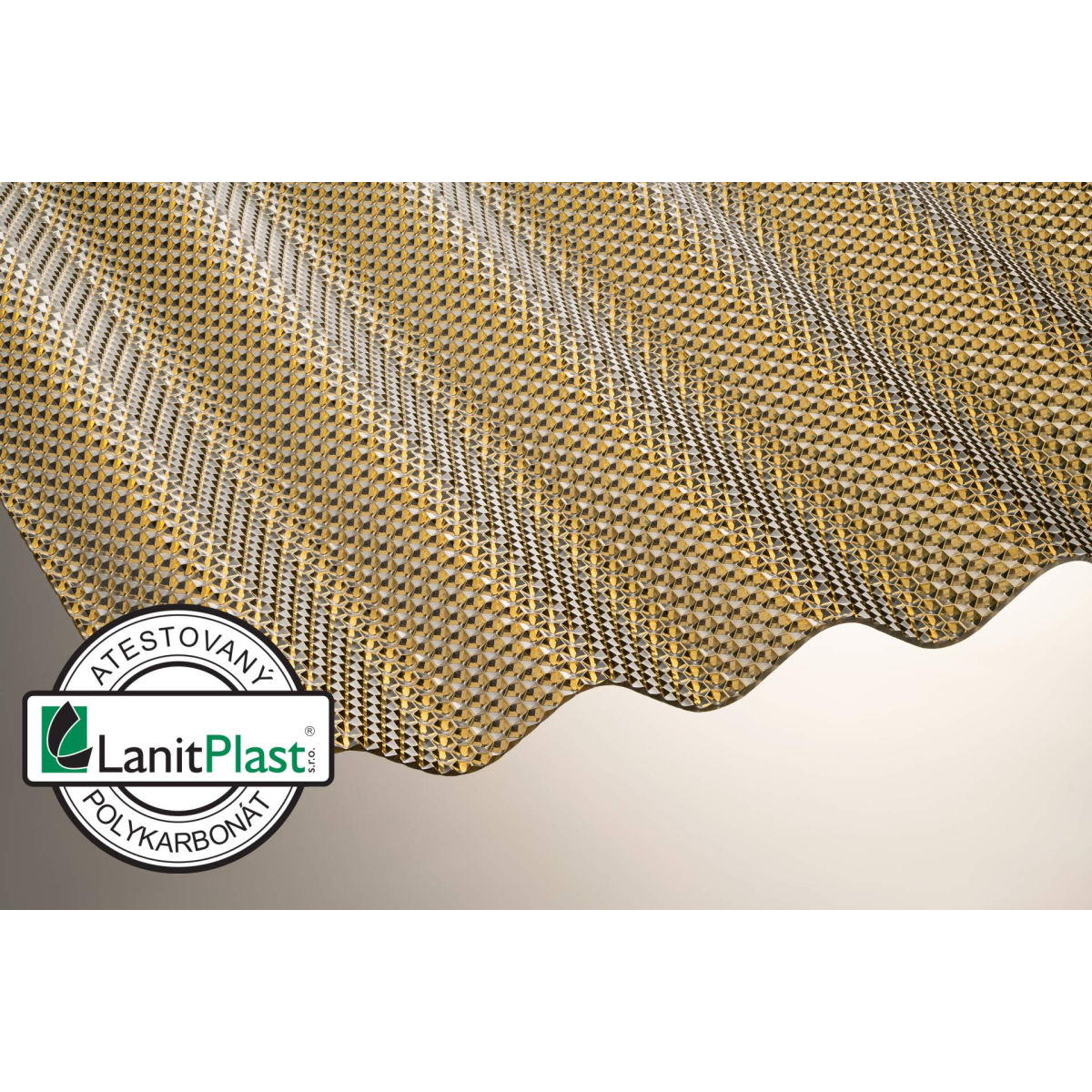 LANIT PLAST polykarbonátová deska MARLON CSE DIAMOND 2,6 mm 1,045x2 m bronz LG3409