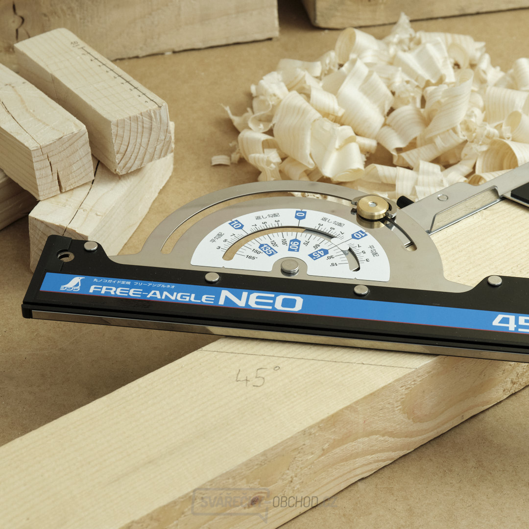 Japonská vodící lišta a úhloměr SHINWA Free-Angle NEO pro kotoučové pily