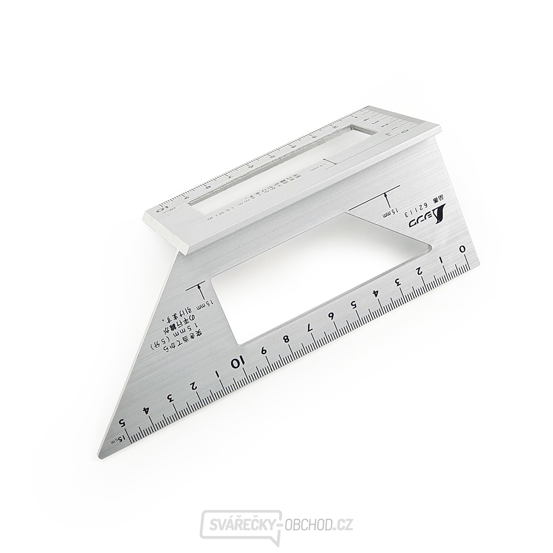Japonské hliníkové pokosové pravítko SHINWA 45+90°