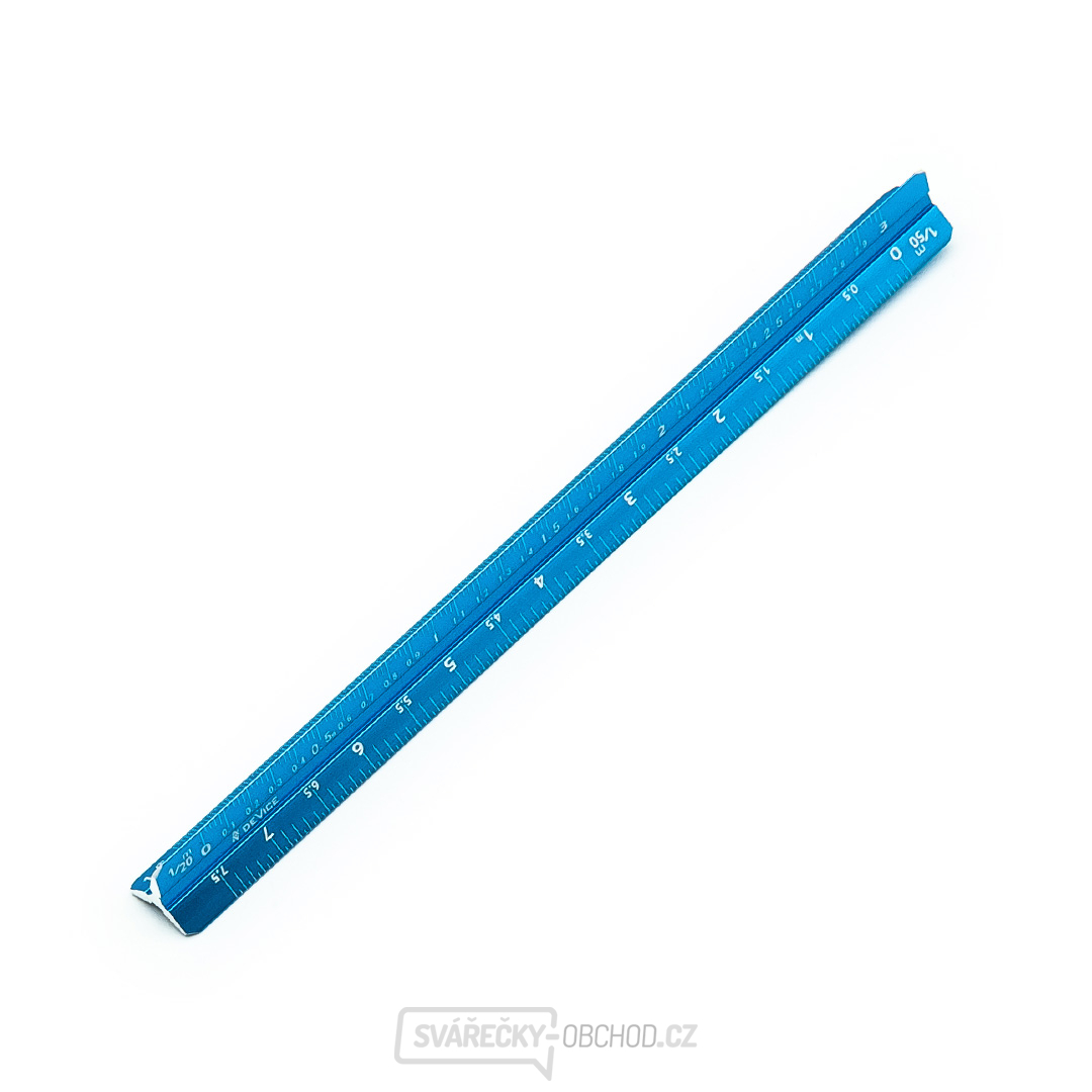 Poměrové rýsovací trojúhelníkové pravítko SK11 z eloxovaného hliníku - 150 mm