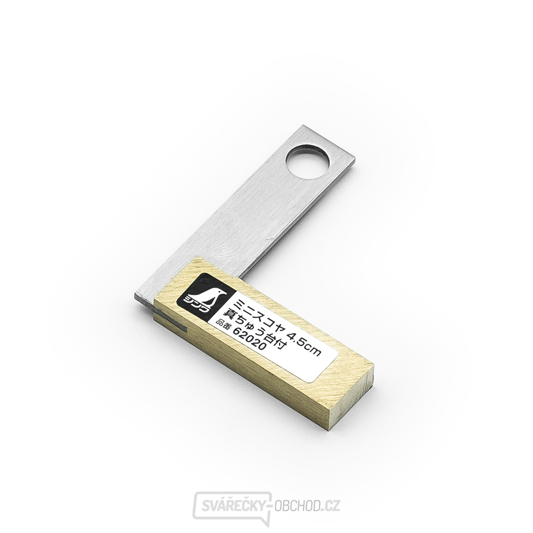 Nerezový mini úhelník SHINWA s robustní mosaznou základnou - 45 mm