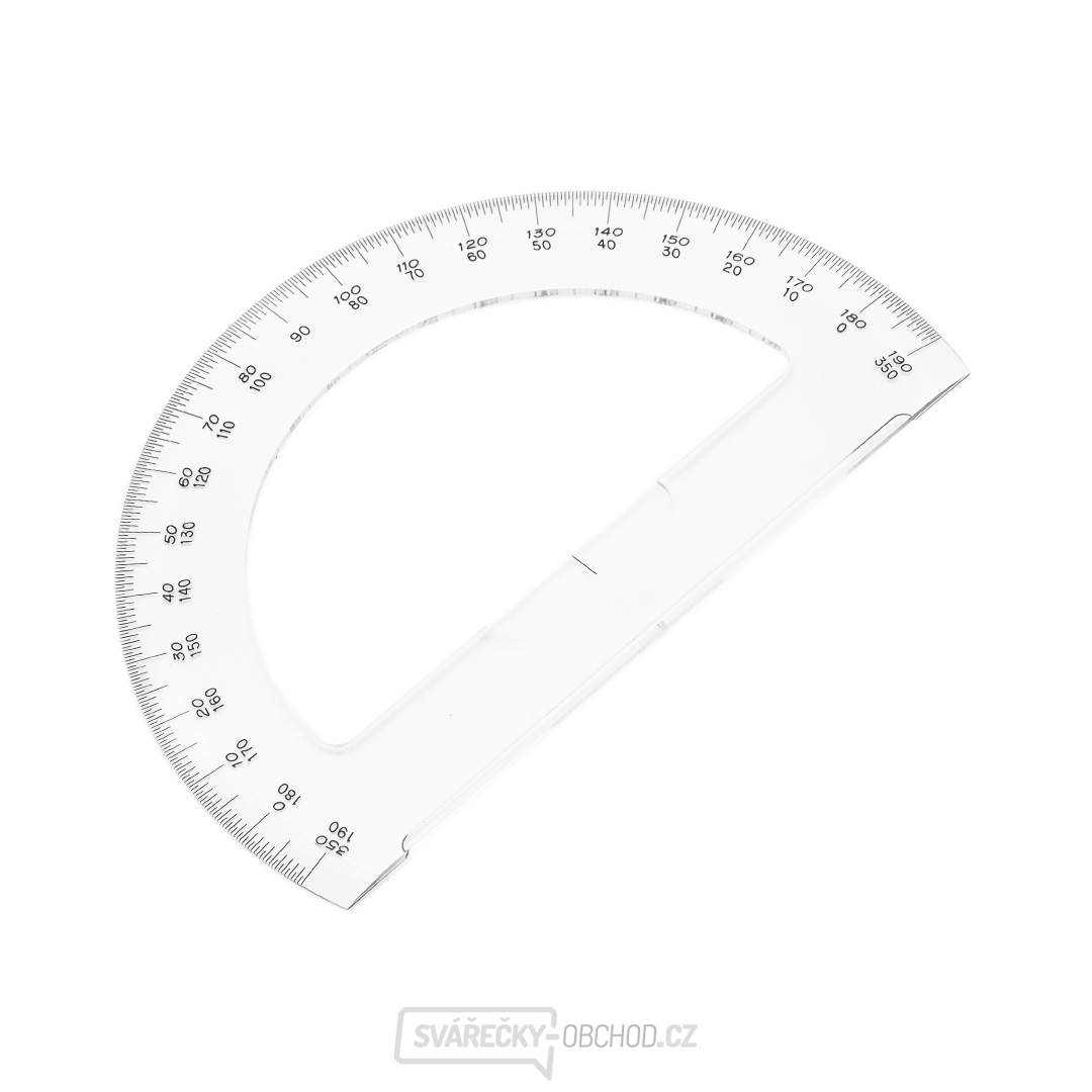 Japonský půlkruhový úhloměr SHINWA z čirého akrylátu 180° - průměr 150 mm