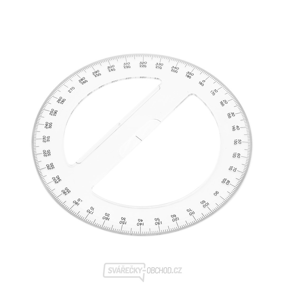 Japonský kruhový úhloměr SHINWA z čirého akrylátu 360° - průměr 150 mm