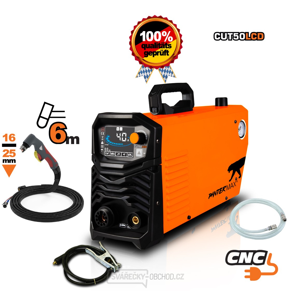 PANTERMAX CUT50LCD® ruční inverterová plazmová řezačka + Příslušenství
