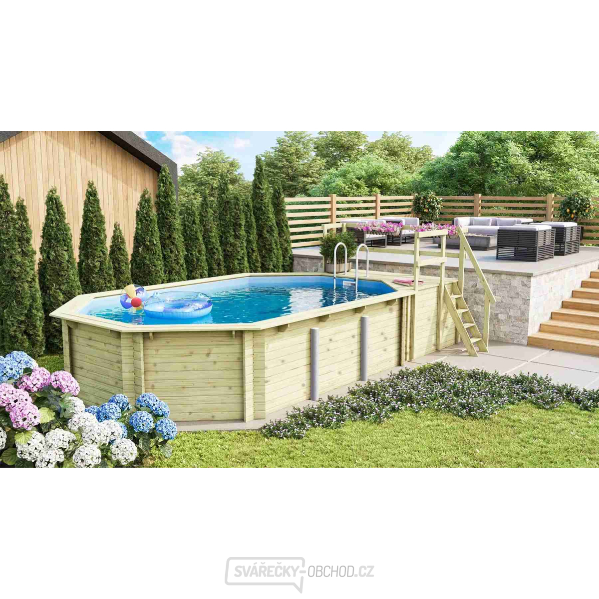 Bazén KARIBU model 4C (23713) 6,1 x 4,0 m LG3458