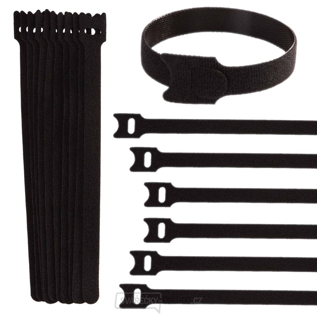 Stahovací páska na suchý zip - organizér kabelů 210mm x 12mm - sada 10ks (1000)