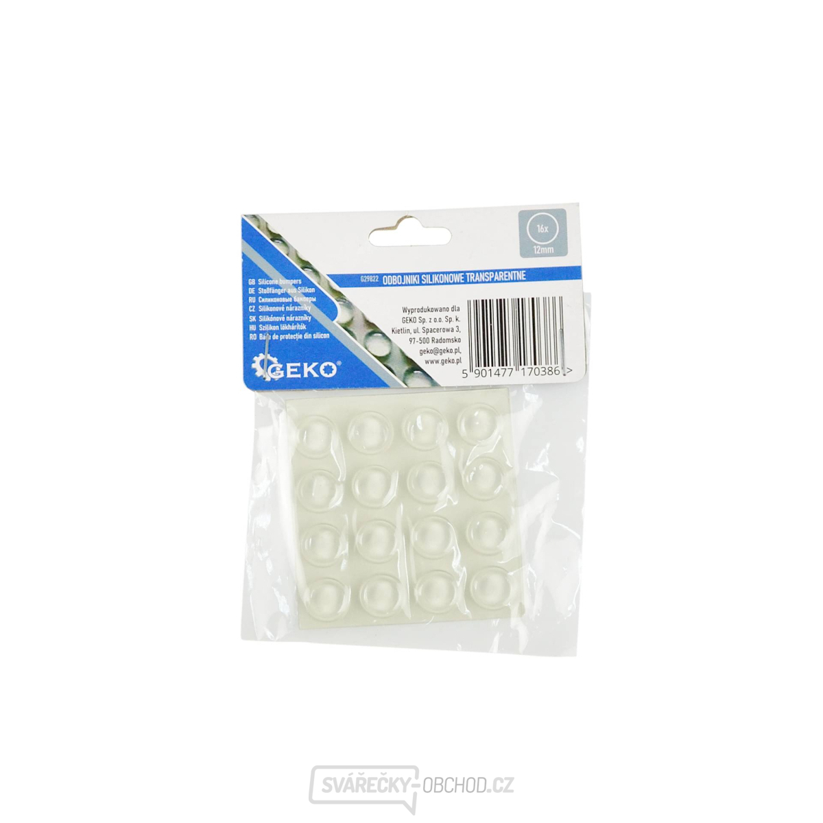 Silikonové nárazníky transparentní - kulaté pod nábytek 12mm 16ks (25/250)