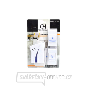 Bezdrátový zvonek 2 dálková ovládání 38 melodií 180 m (1) Bezdrátový zvonek 2 dálková ovládání 38 melodií 180 m (1) gallery main image