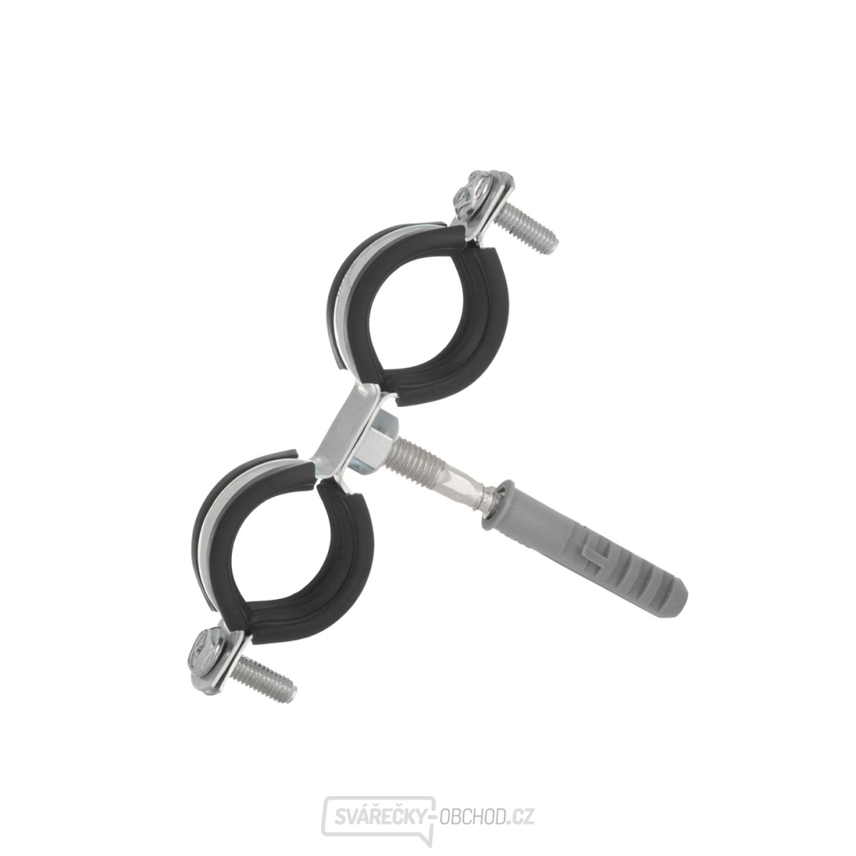 Kovová trubková svorka s gumou pro dvojité 3/4" trubky 26-30 mm (200)