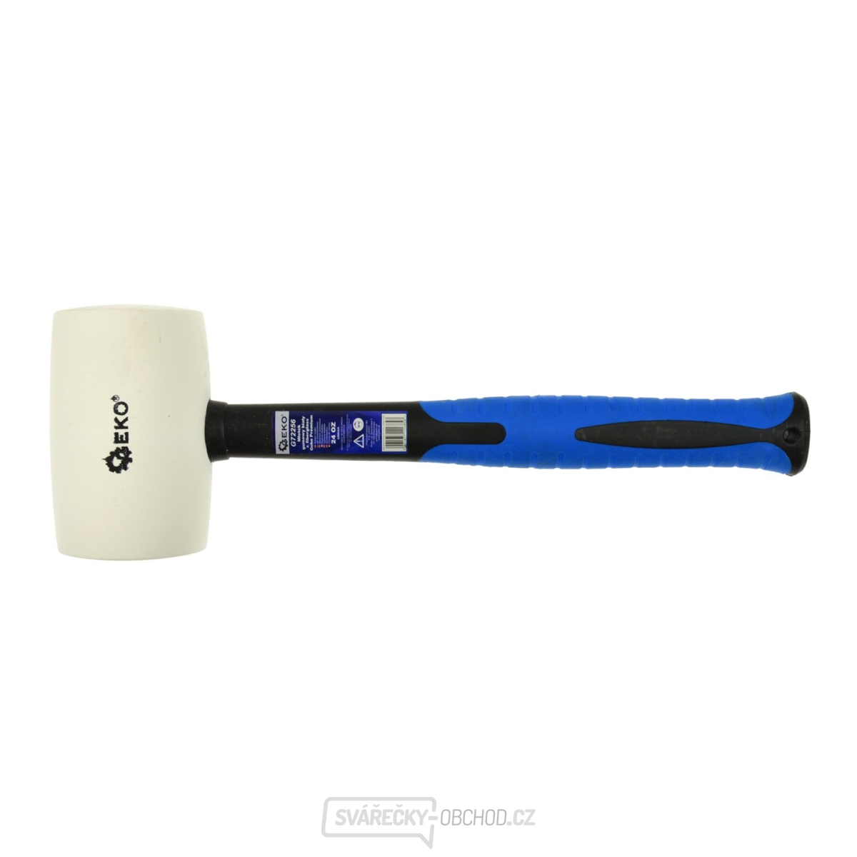 Gumové kladivo 24 OZ/850G/bílá Geko Premium r.fiberglass (6/24)
