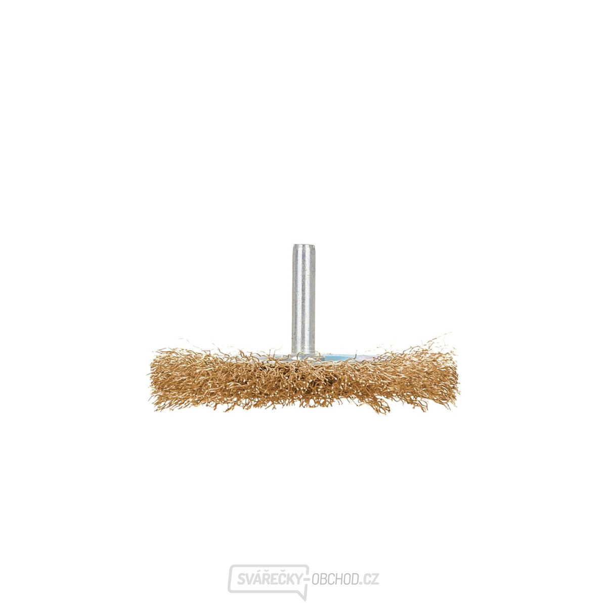 Drátěný kartáčový kotouč. mosazný 80mm se stopkou (100)