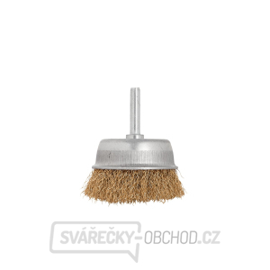 Čelní drátěný kartáč, mosazný 60 mm se stopkou (100) Čelní drátěný kartáč, mosazný 60 mm se stopkou (100) gallery main image