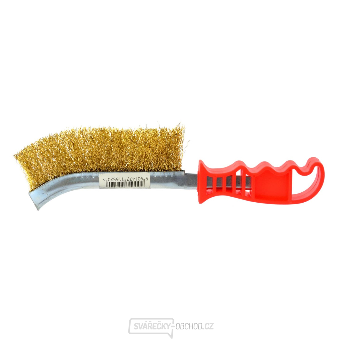 Drátěný kartáč mosazná rukojeť plast. (120)