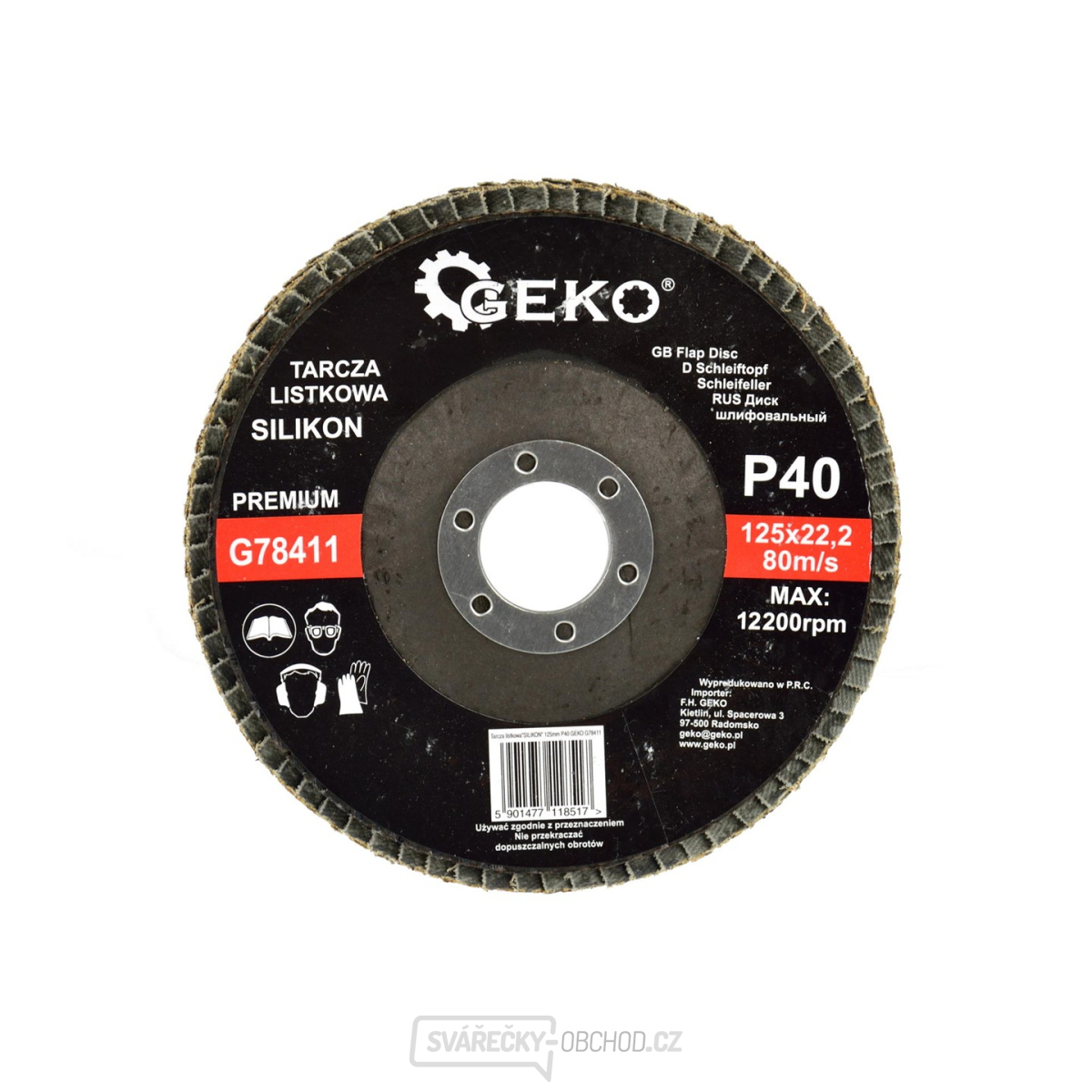 Silikonový" disk s chlopní 125mm P40 GEKO PREMIUM (10/200)