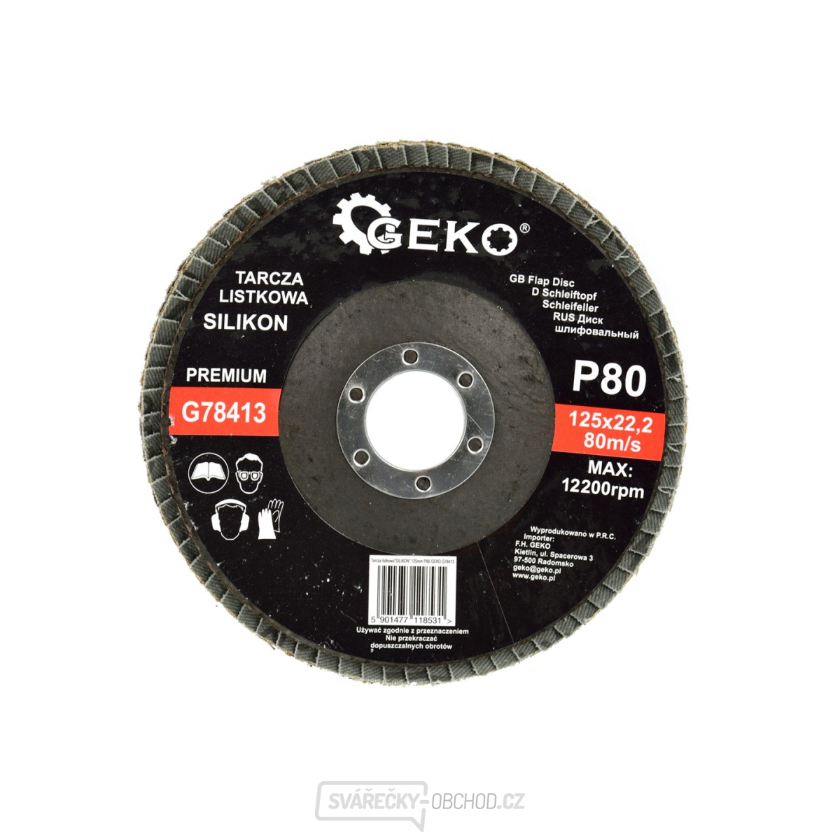 Silikonový" disk s chlopní 125mm P80 GEKO PREMIUM(10/200)