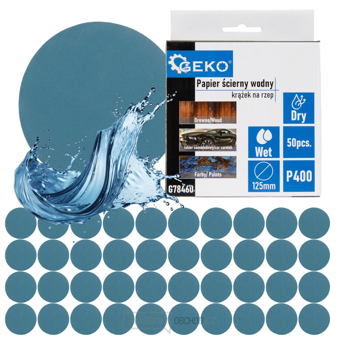 Vodní brusný papír - kotouč na suchý zip 125 mm P400 (50/1000) 1ks