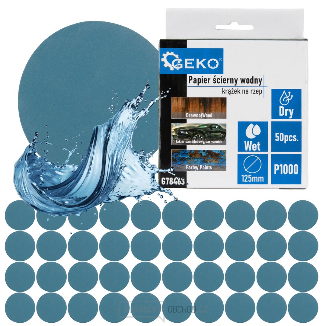 Vodní brusný papír - kotouč na suchý zip 125 mm P1000 (50/1000) 1ks  Vodní brusný papír - kotouč na suchý zip 125 mm P1000 (50/1000) 1ks  gallery main image