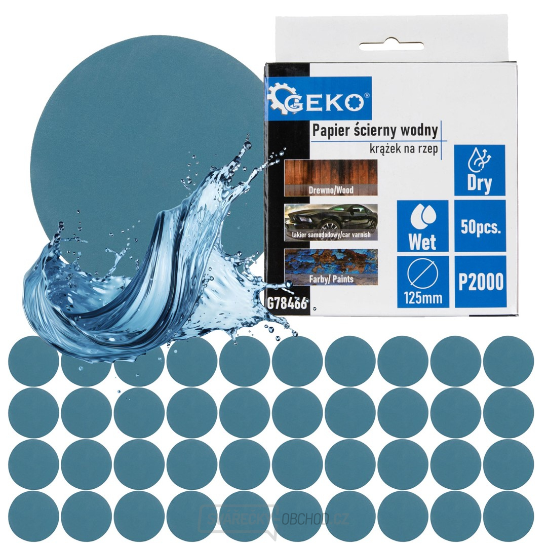 Vodní brusný papír - kotouč na suchý zip 125 mm P2000 1ks