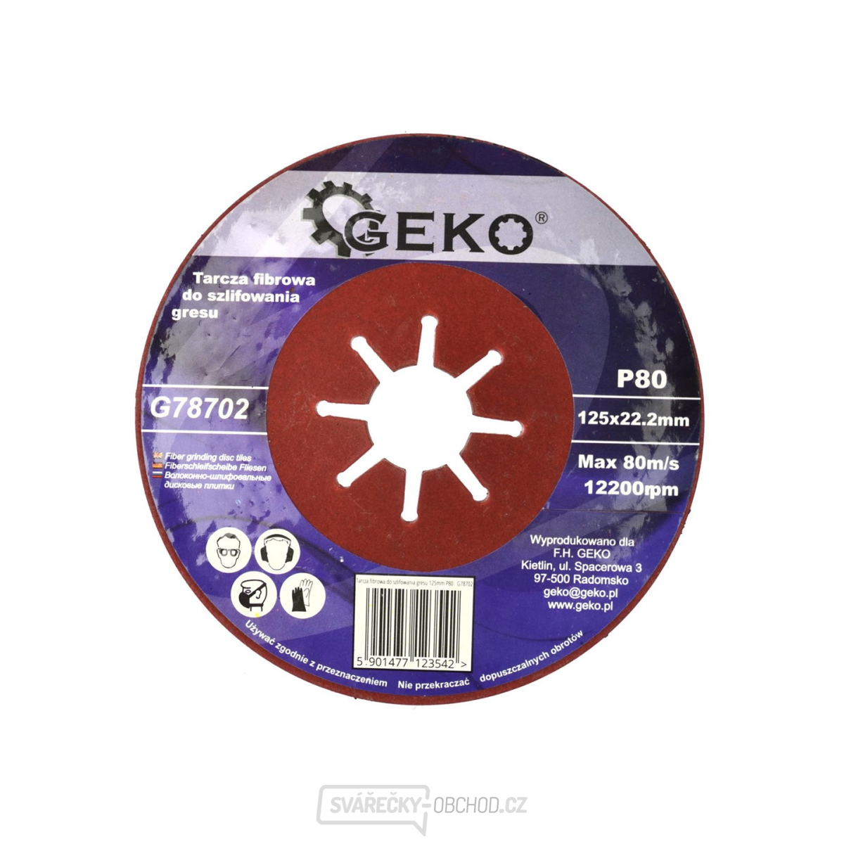 Brusný kotouč z kameninových vláken 125 mm P80 (10/200)