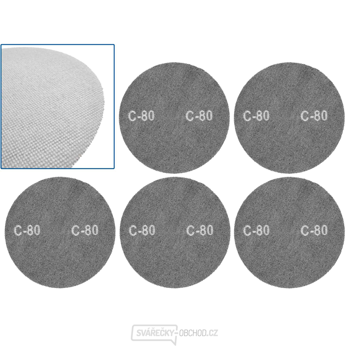 Brusná síť se suchým zipem 225 mm P80 (5/250) Brusná síť se suchým zipem 225 mm P80 (5/250) gallery main image