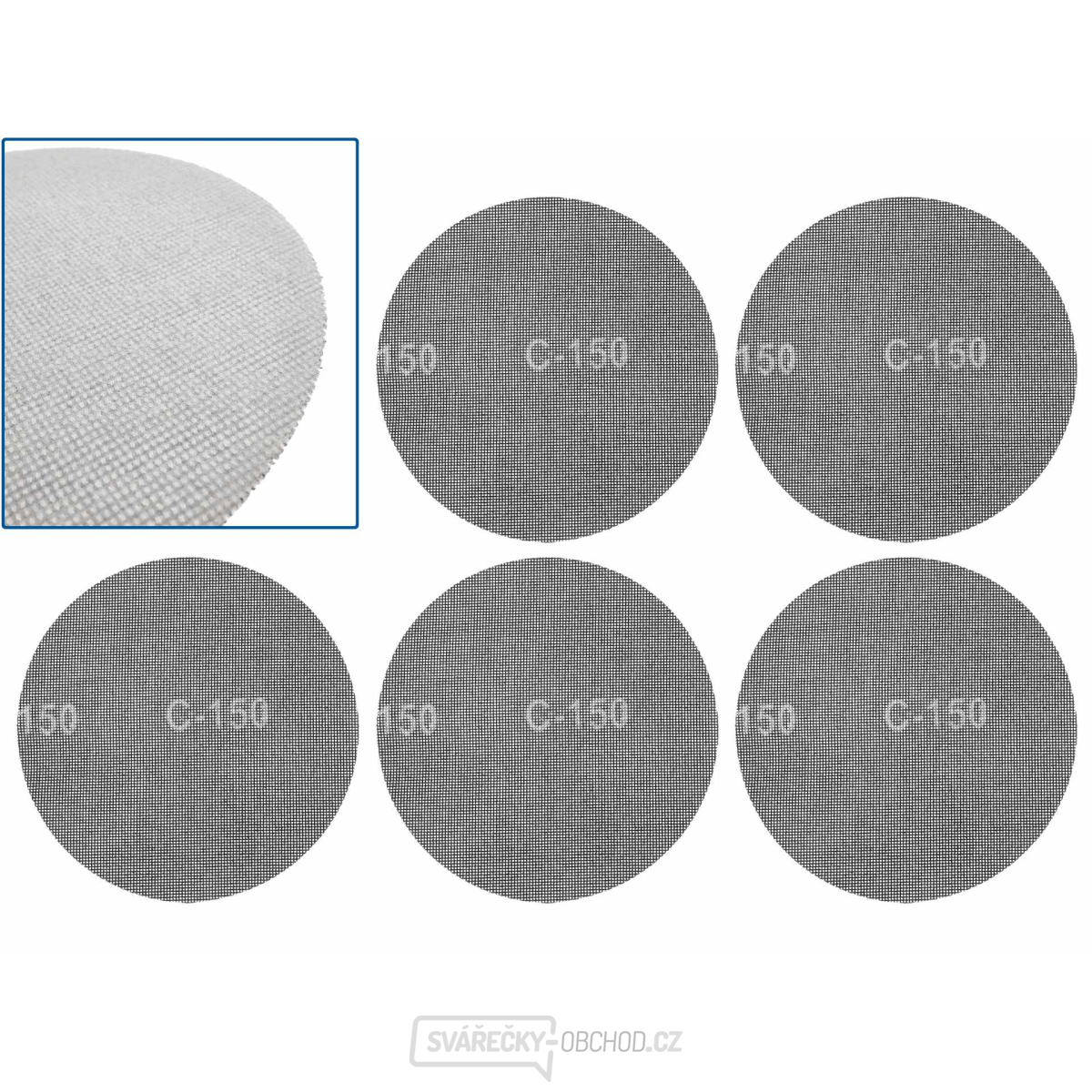Brusná síťka se suchým zipem 225 mm P150 (5/250) Brusná síťka se suchým zipem 225 mm P150 (5/250) gallery main image