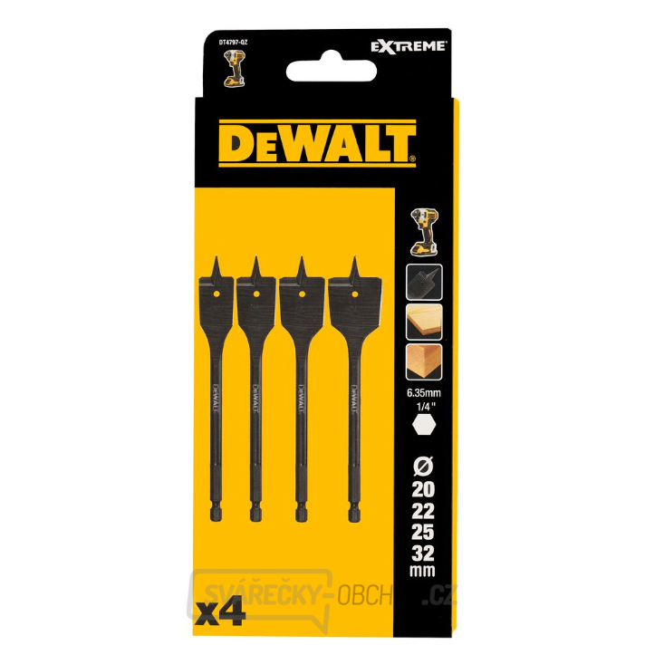 Sada plochých vrtáků do dřeva DeWALT DT4797 (4 ks)