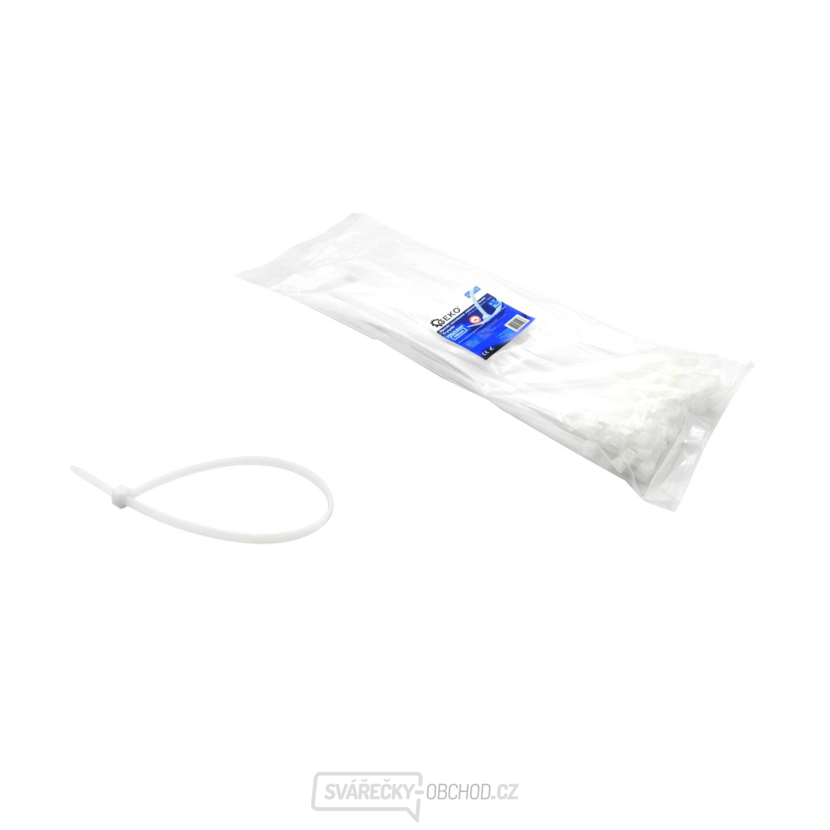 Nylonové svorky bílé 430x7,6mm UV 50ks (100)