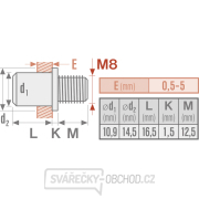 Šrouby nýtovací ocelové sada 15ks, M8x12mm Náhled