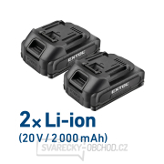 Vrtací aku šroubovák, BRUSHLESS, 20V Li-ion, 2×2Ah Náhled