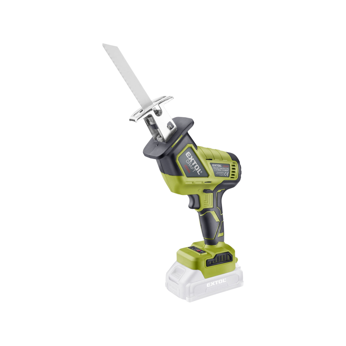 EXTOL CRAFT Aku pila ocaska jednoruční, BRUSHLESS, 20V Li-ion, bez baterie a nabíječky