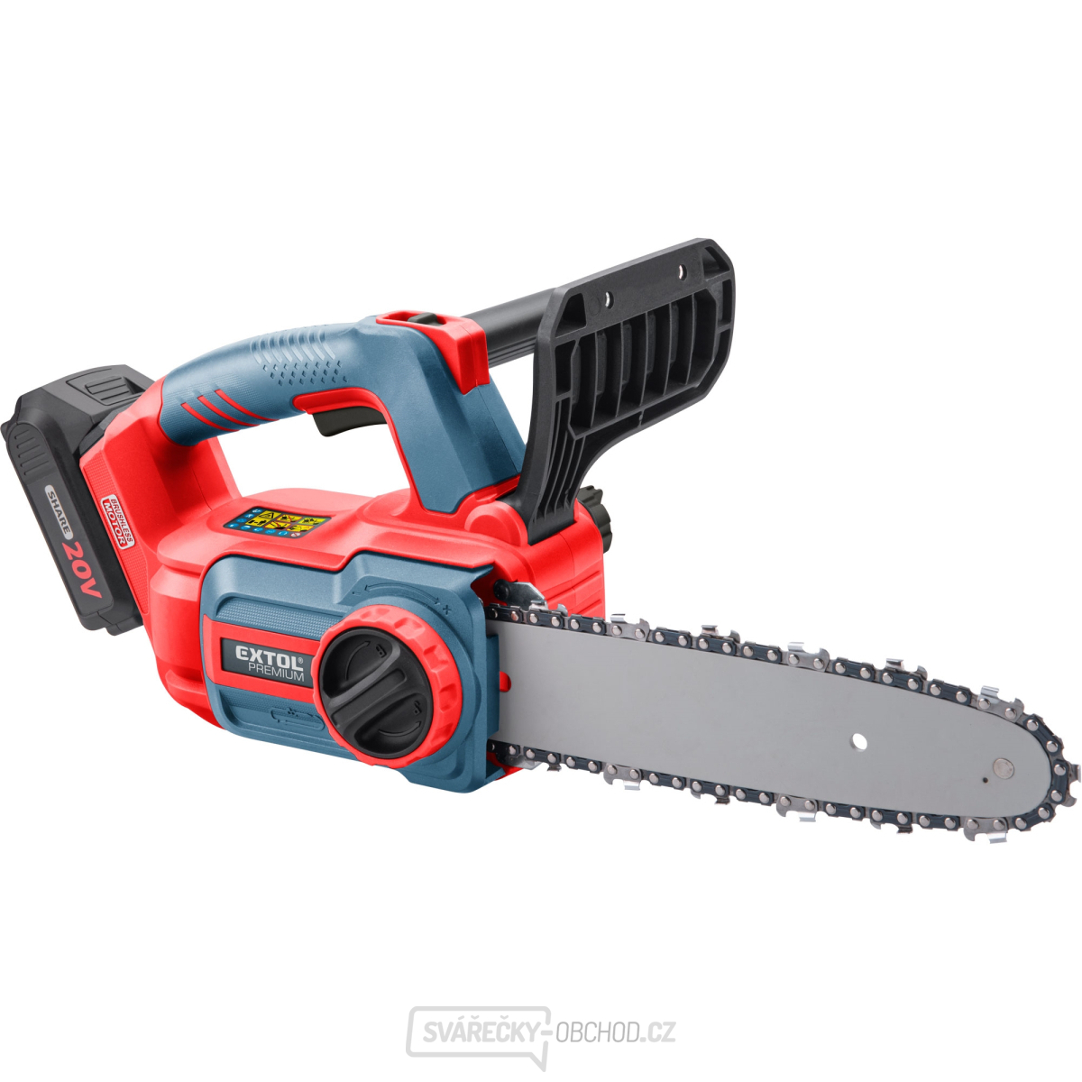 Aku pila řetězová Extol SHARE20V, BRUSHLESS, 30cm, 2Ah