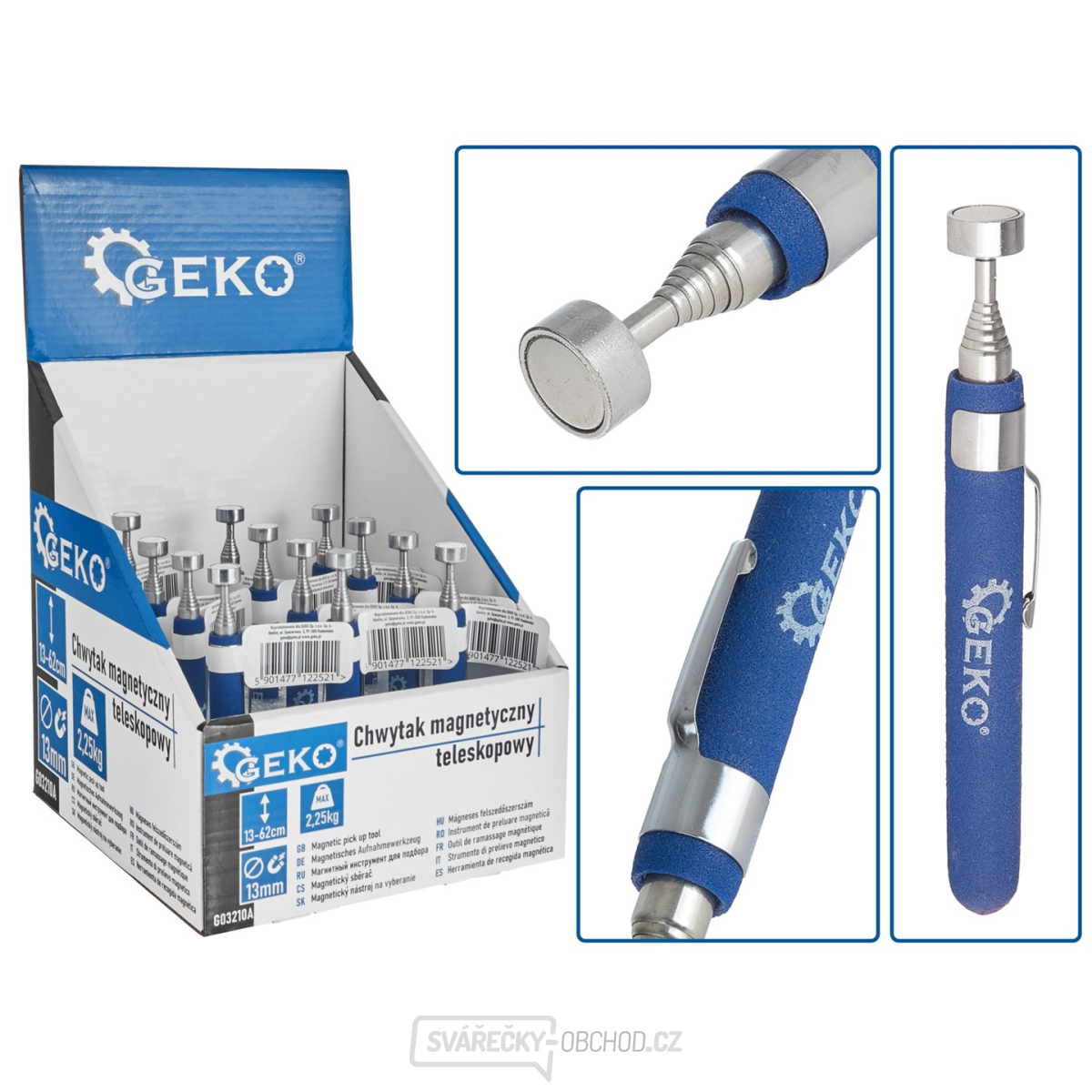 Teleskopické magnetické chapadlo 2,25 kg/62 cm - krabice s displejem (12/48)