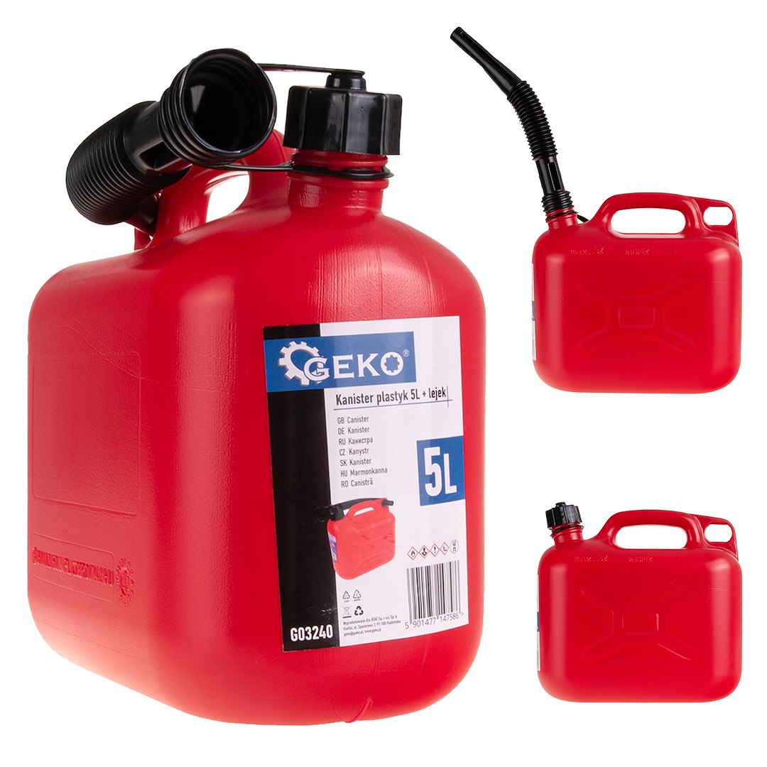 Plastový kanystr o objemu 5 l + nálevka (12) G03240