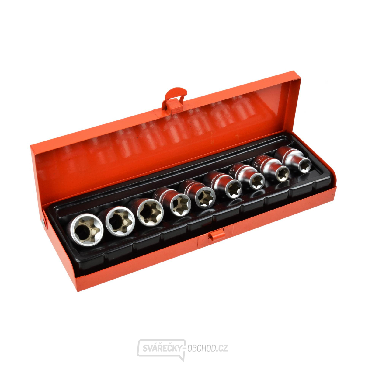 9x sada nástrčných hlavic E10-24,1/2 "GEKO,pouzdro(20)