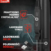 Inspekční dílenská lampa s magnetem LED COB 5W + 3W UV laser 800mAh 400lm IP44 (100) Inspekční dílenská lampa s magnetem LED COB 5W + 3W UV laser 800mAh 400lm IP44 (100) náhled