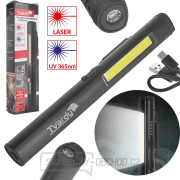 Inspekční dílenská lampa s magnetem LED COB 5W + 3W UV laser 800mAh 400lm IP44 (100) gallery main image