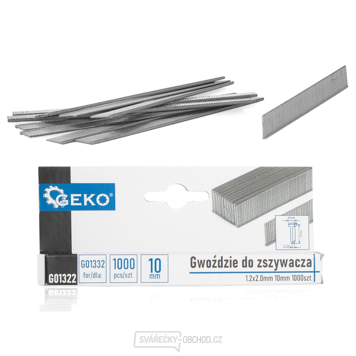 Sešívací hřebíky 1,2x2,0mm 10mm 1000ks. (200)