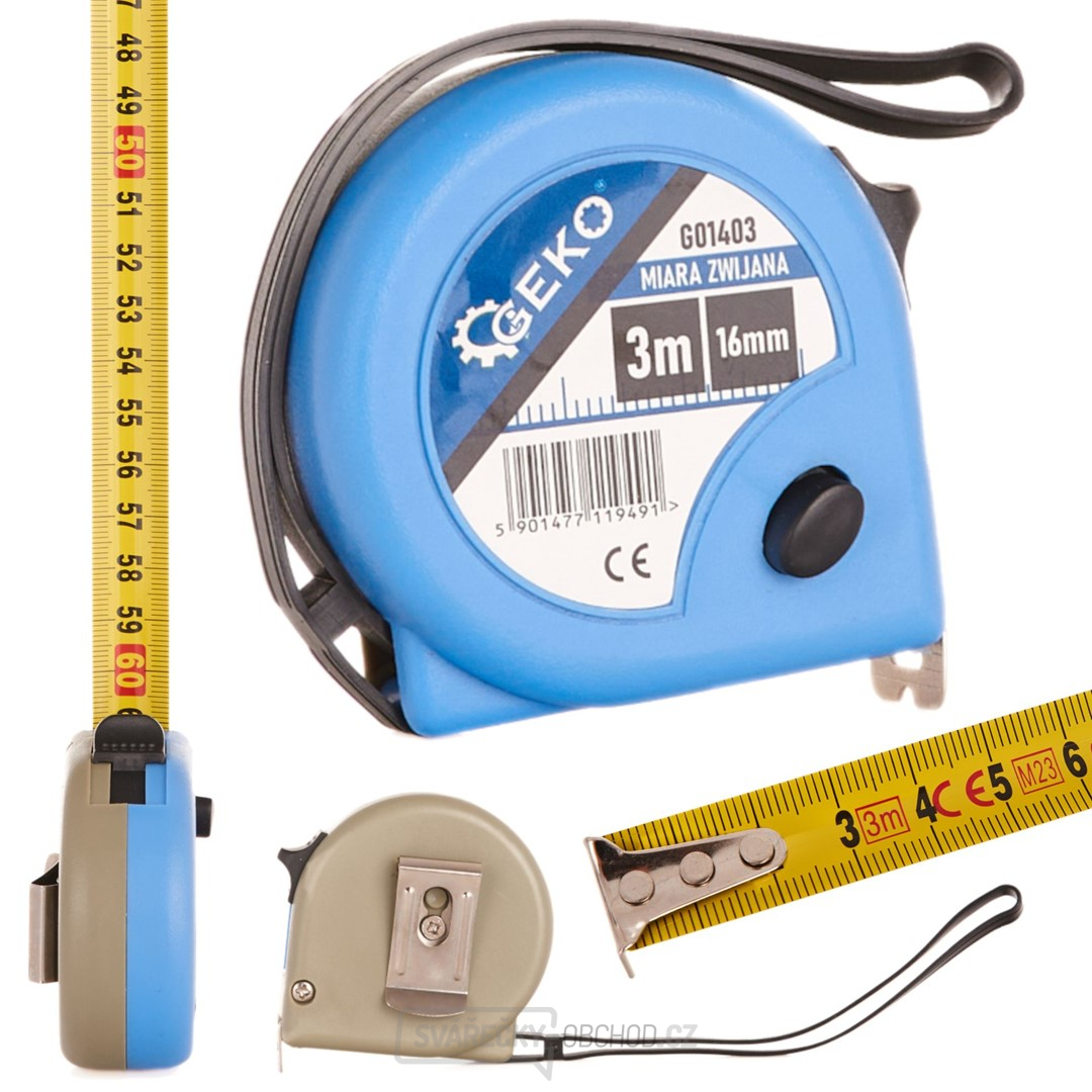 Měřicí páska 3mx16mmx0,115mm barva GEKO(12/120)