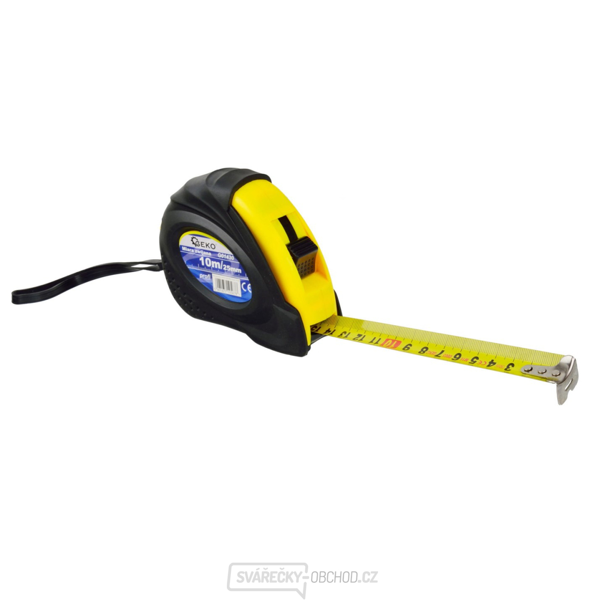 &Rubber measure 10mx25 GEKO PROFI 2xstop(6/60)