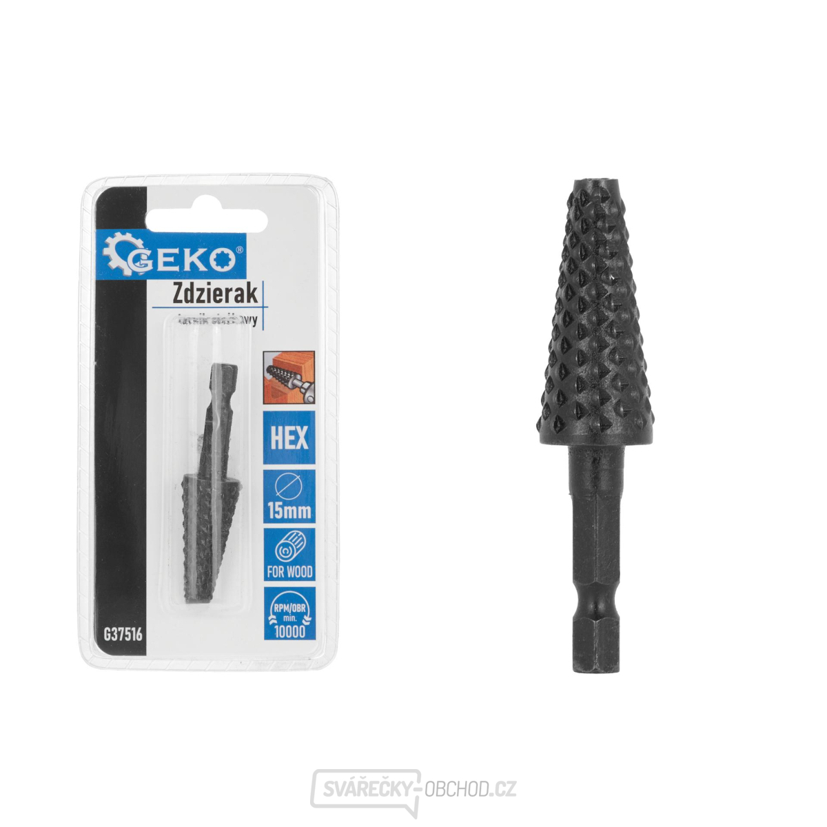 Kuželová rašple na dřevo 15 mm HEX (50/250)