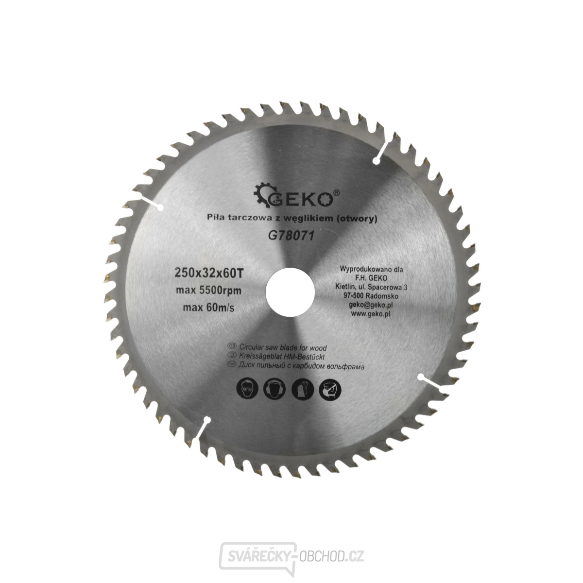 Pilový kotouč 250x32x60T(otvory)(25/50)