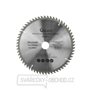Pilový kotouč 250x32x60T(otvory)(25/50) Pilový kotouč 250x32x60T(otvory)(25/50) gallery main image