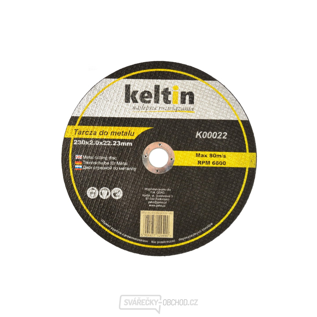 Kotouč na řezání kovů 230x2,0 mm KELTIN (25/50/100)